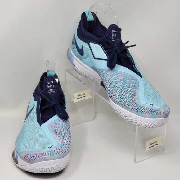 Nike React Vapor NXT HC Glacier Blue Court Shoes CV0742-402 Women Size 10.5 New - Picture 3 of 11